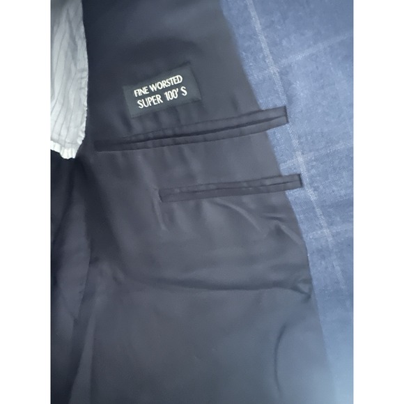 Ermenegildo Zegna Men Suit Jacket Switzerland Grey Windowpane 48R Neiman Marcus - Picture 7 of 14